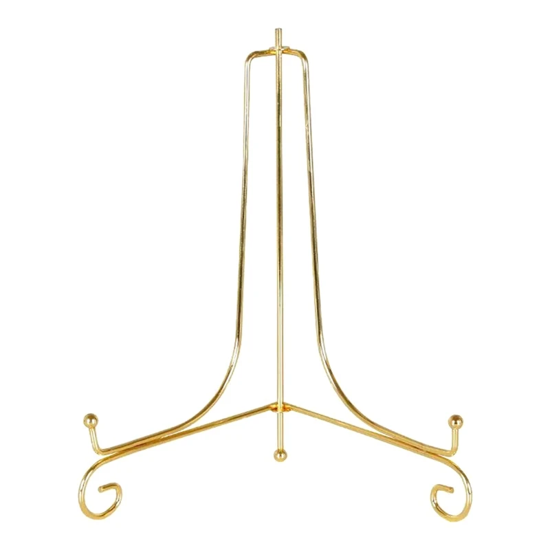 Gold Display Stand Craft Bracket Book Holder Photo Pedestal Bowl Dish Frame Picture Plate Rack Easel Storage Decor 6
