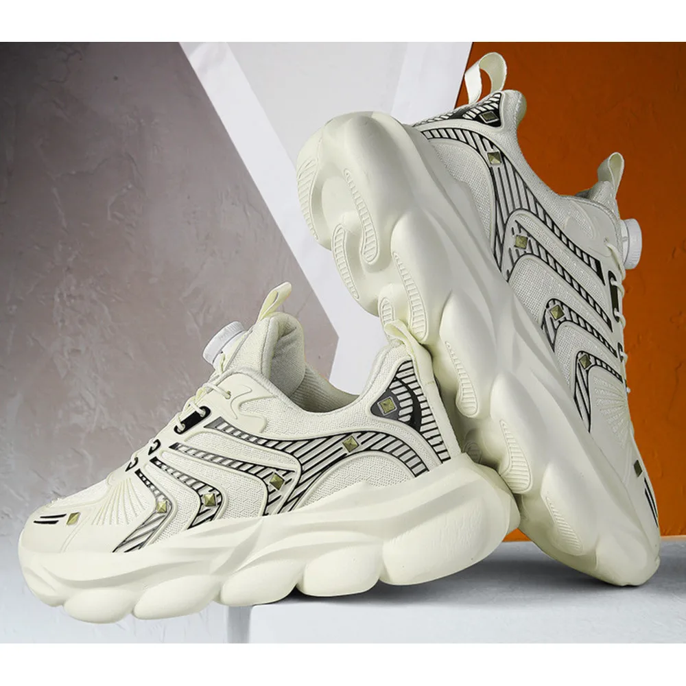Sports new ultra light rubber running with rotating buttons fashionable and versatile casual shoes comfortable Outdoor  Trainers Sports Sneakers_voghion.com