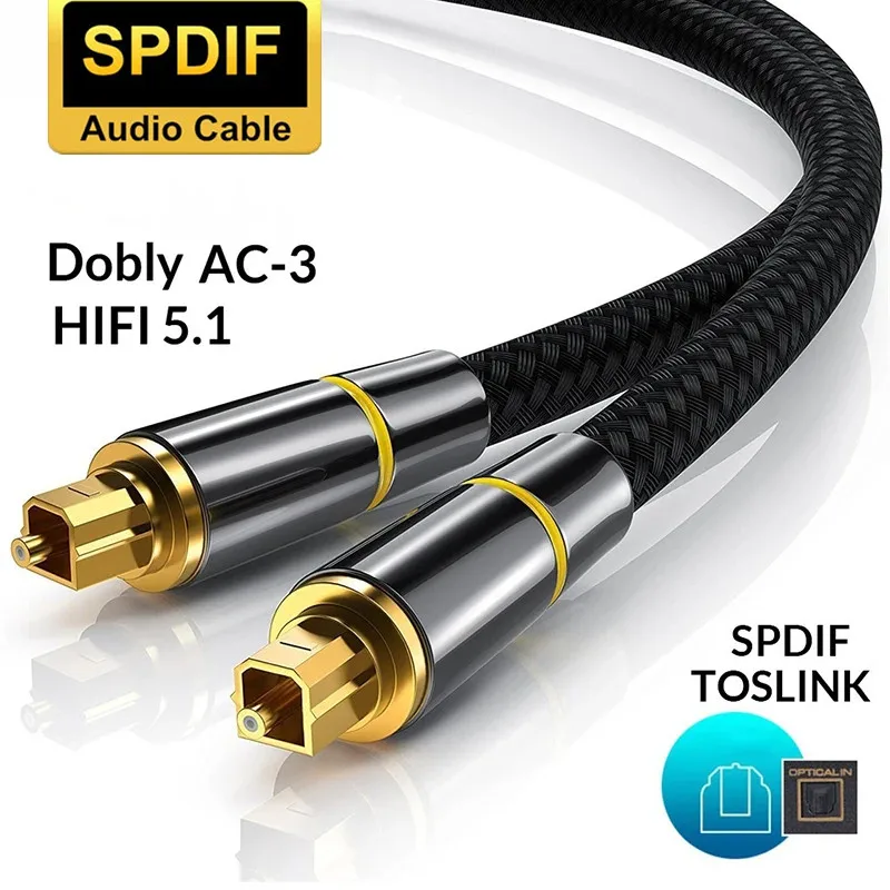 Digital fiber optic audio cable Toslink 0.5m 3m 15m SPDIF amplifier player coaxial cable PS4 Soundbar