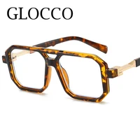 New Square Pilot Reading Glasses Optical Anti Blue Light  Double Bridge Green Eyeglasses Luxury Brand Prescription Clear Glasses 2