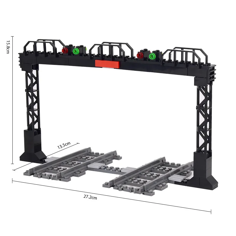 MOC City Train Building Block Train Track Corridor Elevating Rod Pedestrian Crossing Assembly Children's Toy Birthday Gift 4
