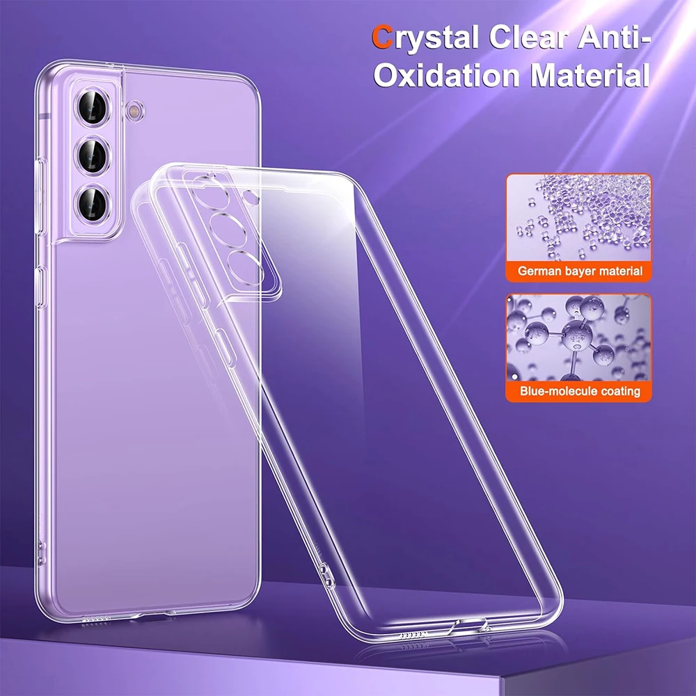 Coque souple transparente en silicone pour Samsung Galaxy S24 S23 FE S22 S21 S20 Plus Ultra 5G Coque arrière ultra fine et transparente 24_voghion.com
