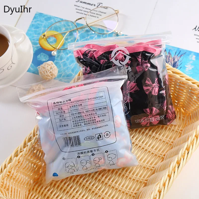 Waterproof Shower Cap Adult Double Thicken Shower Cap Makeup Bathing Headgear Kitchen Dustproof and Oil-proof Hair Cap