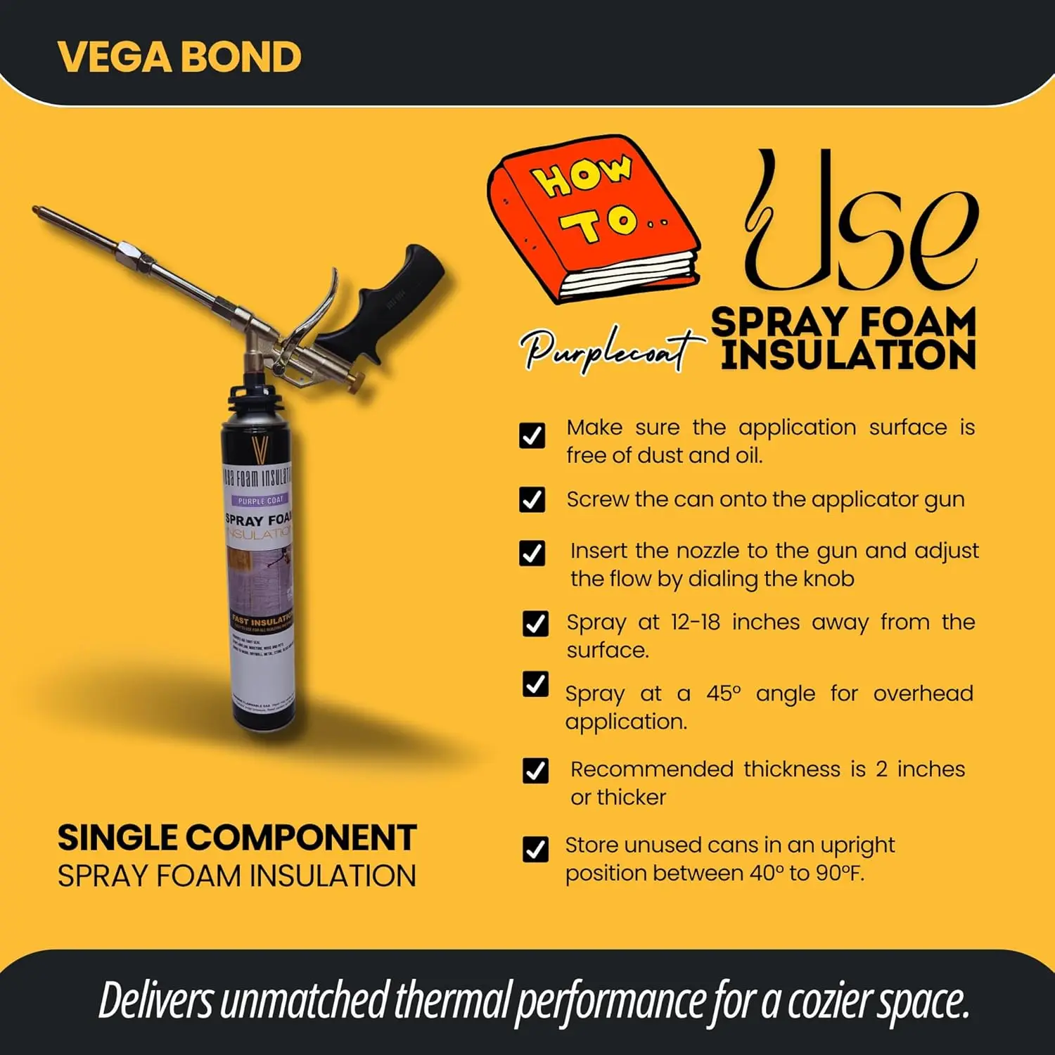 Bond SF001 12-Packs with Gun and Cleaner,Premium Single Component, Self Expanding, Purplecoat Closed Cell Insulation Spray Foam, 4