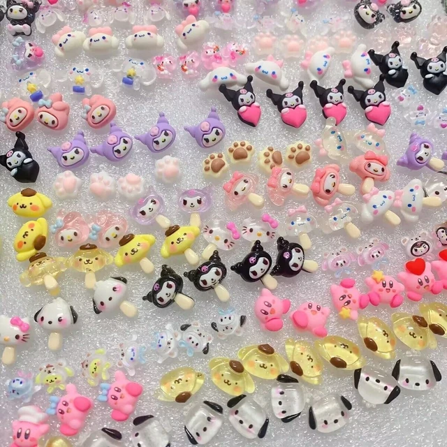 20pcs Cartoon Nail Charms for Acrylic 3D Decoration Hello kitty