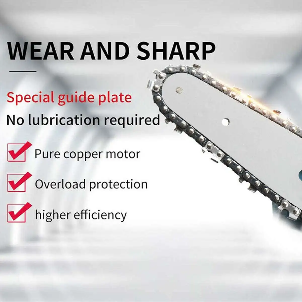 6 Inch Cordless Chain Saw Mini Handheld Pruning Saw Portable Woodworking Electric Saw Cutting Power Tools for Makita 18V Battery 3