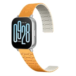 Magnetic Silicone Sport Strap for Smartwatch, 22mm Band (Orange star)