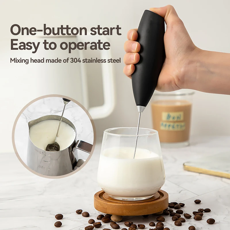 1PC Electric Egg Beater Milk Frother Wireless Handheld Coffee Cappuccino Frother Household Mini Whisk Mixer 2