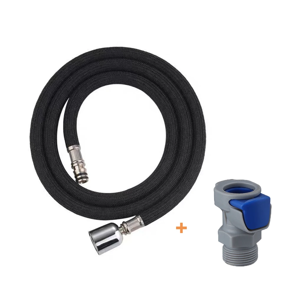 Kitchen Faucet Hose 360&deg; Rotation Pull Out Nylon Braided Shower Hose M10M15 Thread Kitchen Replacement Free Connector Accessoy kitchen faucet