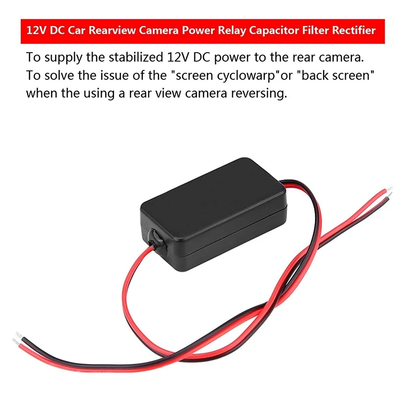 12V Car Rear View Camera Rectifier Relay Capacitor Filter Connector for Rear View Lens Anti-Interference Ballast rear camera rear view camera front and rear cameras