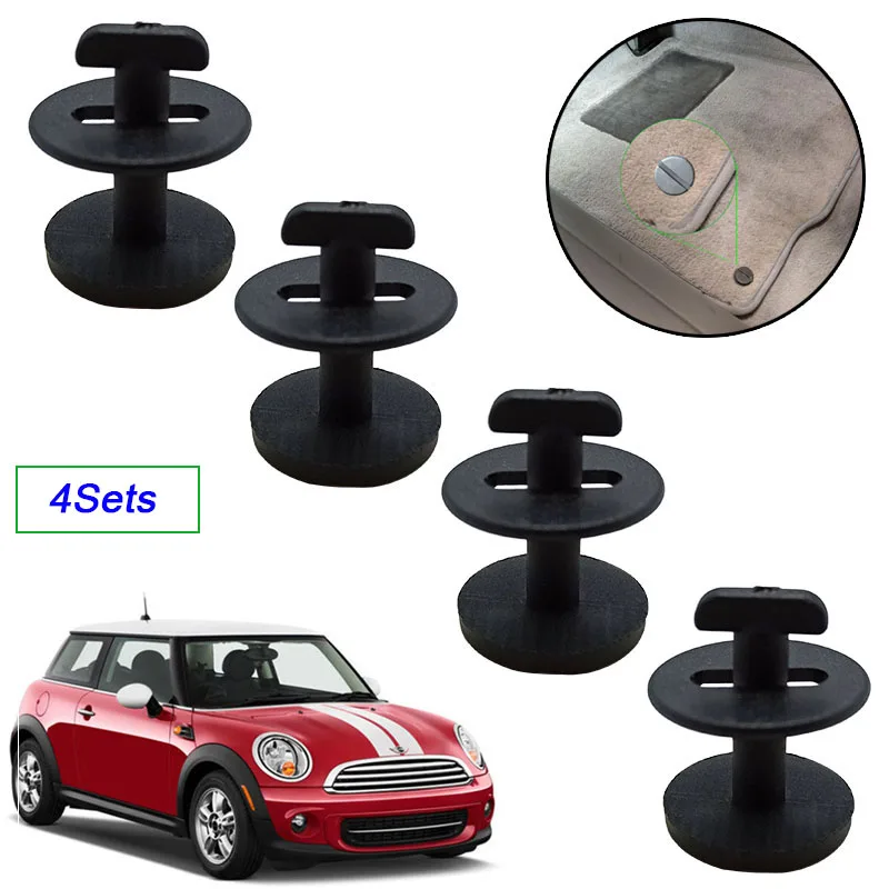 4PCSCarFloorMatLockClipsforBMWAntiSlipFixingRetainersBlack