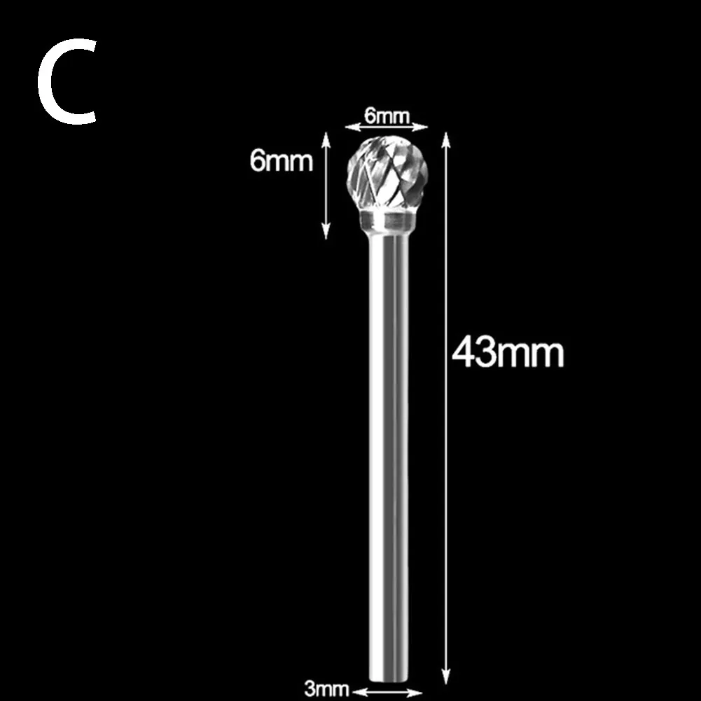 3mm Shank Drawing Tungsten Carbide Milling Cutter Rotary Tool Burr Diamond Cutter Rotary For Dremel Metal Wood Electric Grinding