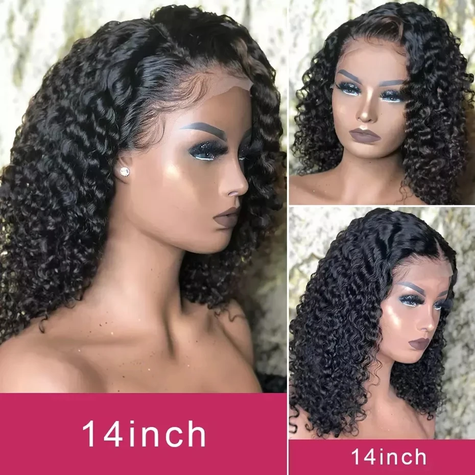 Water Wave Short Lace Human Hair Wig Brazilian Transparent Lace Wig Curly 4x4 Closure Wigs For Black Women On Sale Bling Hair