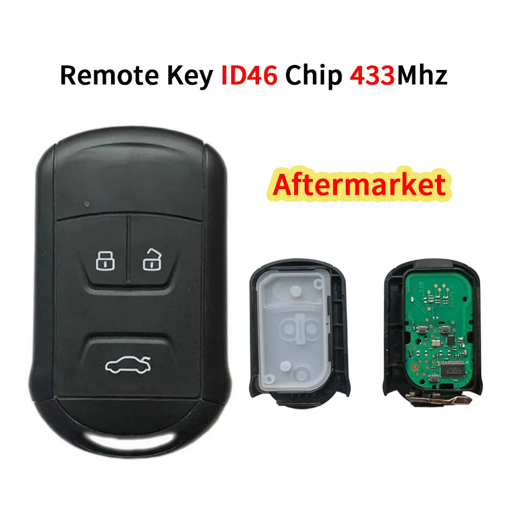 XNRKEY 3 Taste Auto Smart-Remote-Key ID46 Chip 433Mhz für Chery