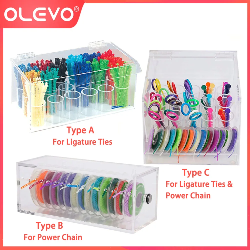 

OLEVO Dental Acrylic Organizer Ligature Ties Holder Stand Case Dentistry Power Chain Storage Box 3 Types Odontologia Tool