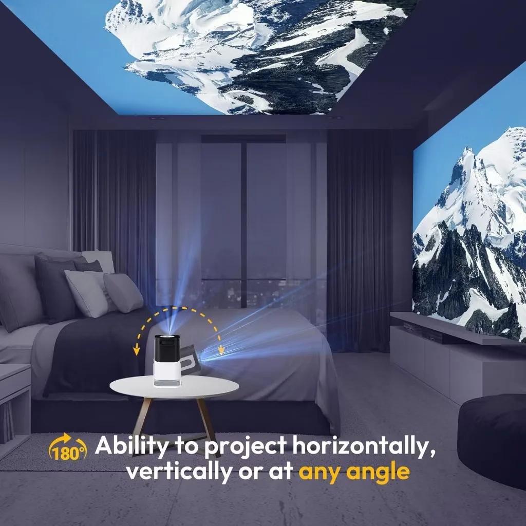 جهاز عرض صغير 1080P أندرويد 13 يدعم 4k جهاز عرض مح...