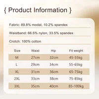 Lot de 6 culottes taille haute en modal pour femmes, entrejambe 100 % coton, confortables et sans coutures 3