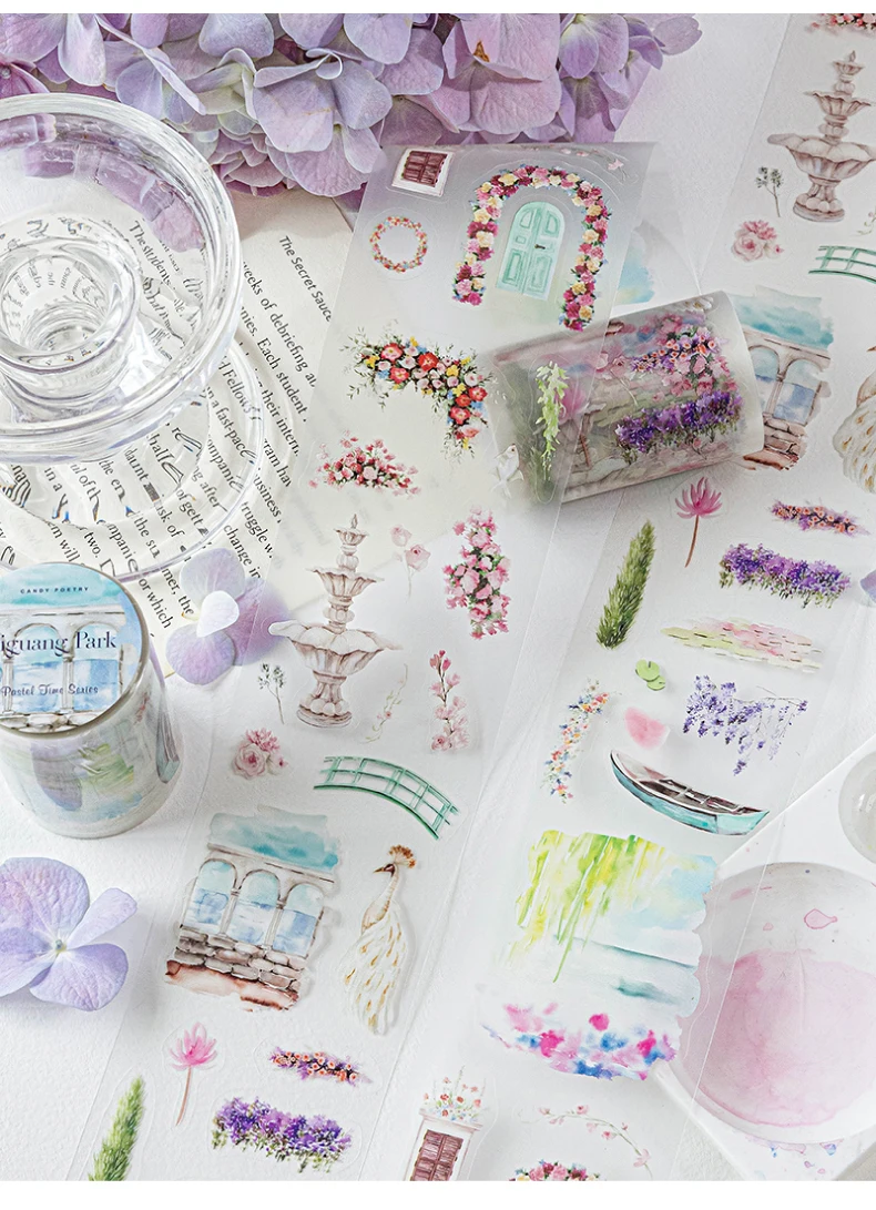 JIANQI 60mm * 2m PET Klebeband Aufkleber Kreativität Scrapbooking Hand Konto Klebstoff handgemachte Diy Junk Journal Handwerk liefert – Detail 14