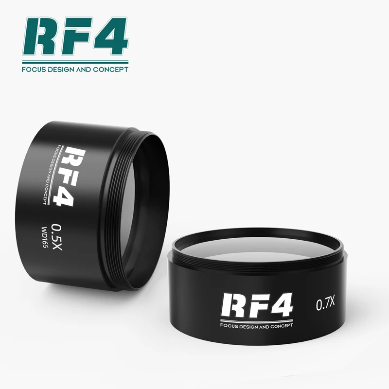 Microscope Objective Lens RF4 WD165 0.48X 0.5X 0.7X Auxiliary Microscope Objects Lens for Trinocular Stereo Zoom Barlow Camera Glass Lens