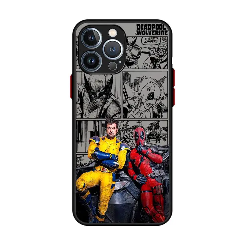 thumbnail image 1 of Funda de teléfono mate transparente de Marvel Deadpool y Lobezno para Apple iPhone 16, 15, 14, 13, 12, 11 pro Max, 13, 12 Mini, XS, XR, X, 7, 8plus, 1 of 5