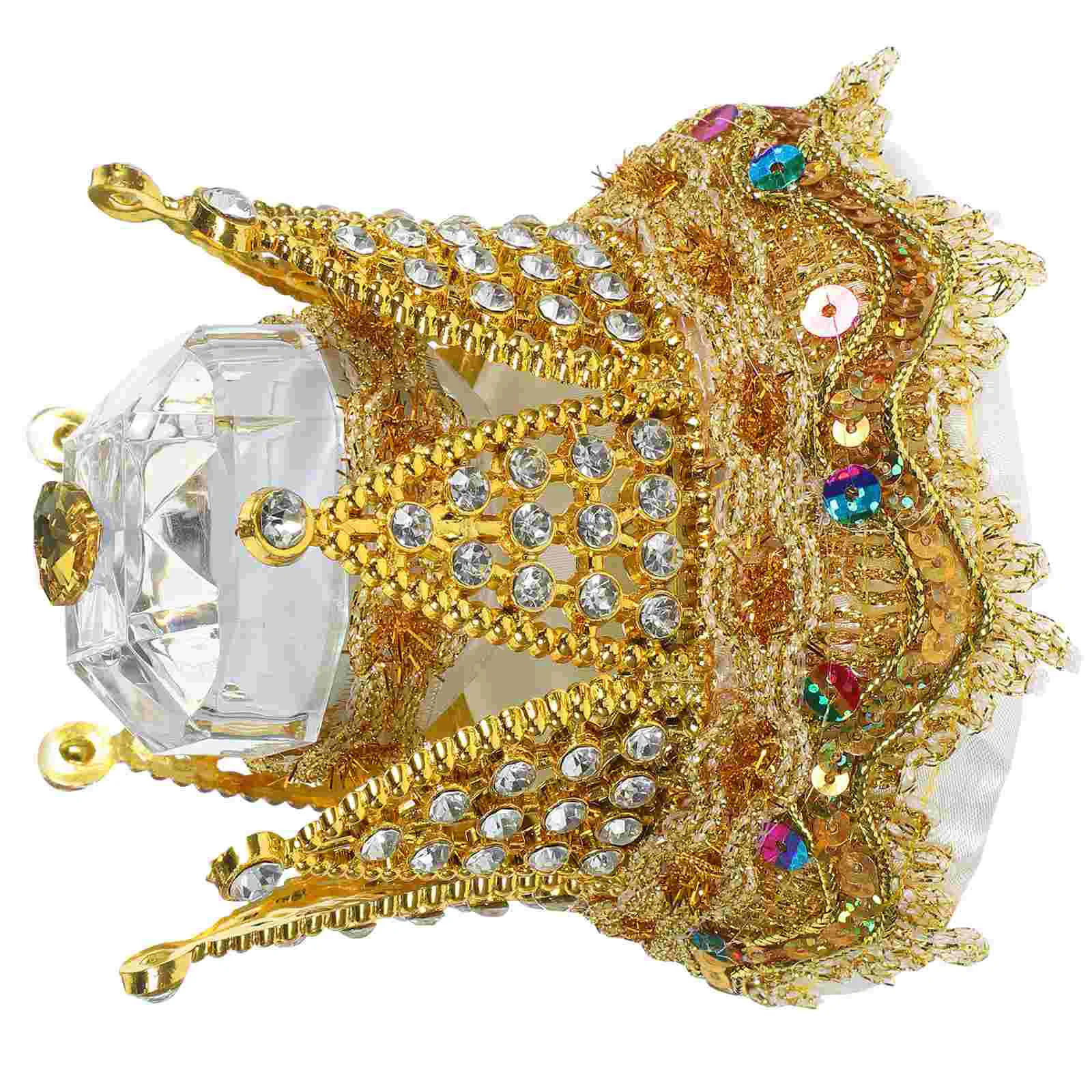 

Accessories Ring Box Bride The Crown Jewelry Gift Boxes Silk Cloth Display Holder
