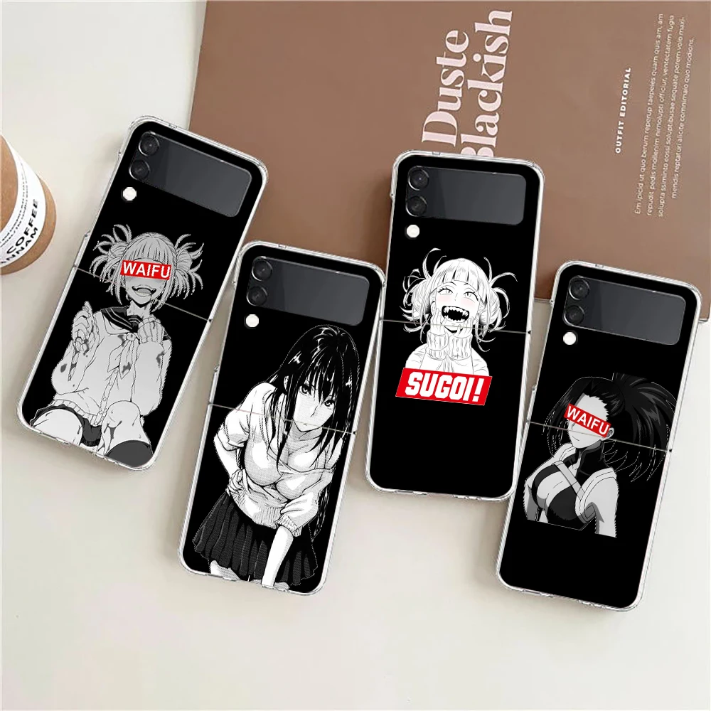 Custodia Rigida Per Pc Sugoi Senpai Anime Per Samsung Galaxy Z Flip 4 Cover Antiurto Trasparente Per Samsung Z Flip 3 Shell Coque
