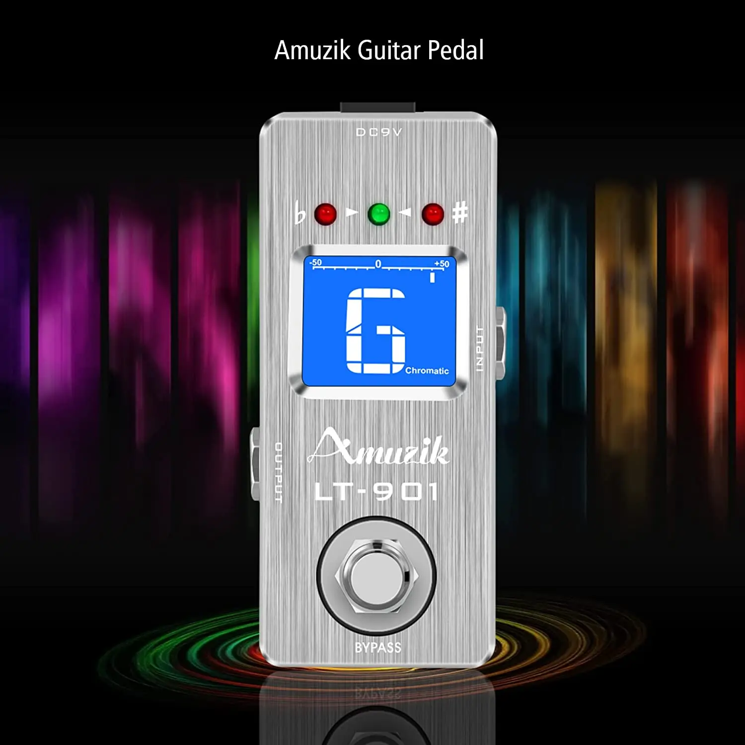 Donner Tuner Pedal, Dt-1 Chromatic Guitar Tuner Pedal with Pitch Indicator  for Electric Guitar and Bass True Bypass