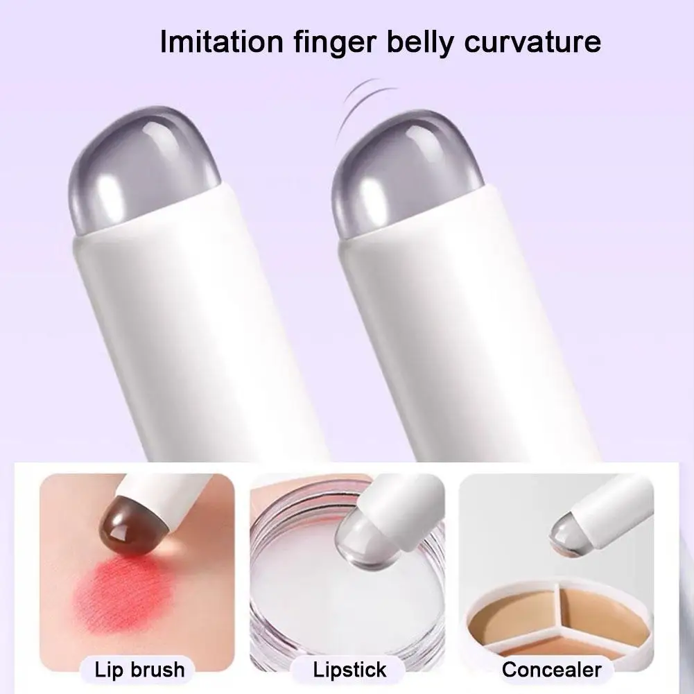 

1pcs Soft Silicone Lip Brush With Dust Proof Cover Tool Lipstick Round Lip Applicator Cosmetic Eyeshadow Brush Head V1Z9