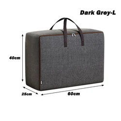 Spacious Waterproof Oxford Storage Bag with Handle - Durable Wardrobe Organizer (Dark Grey - L)