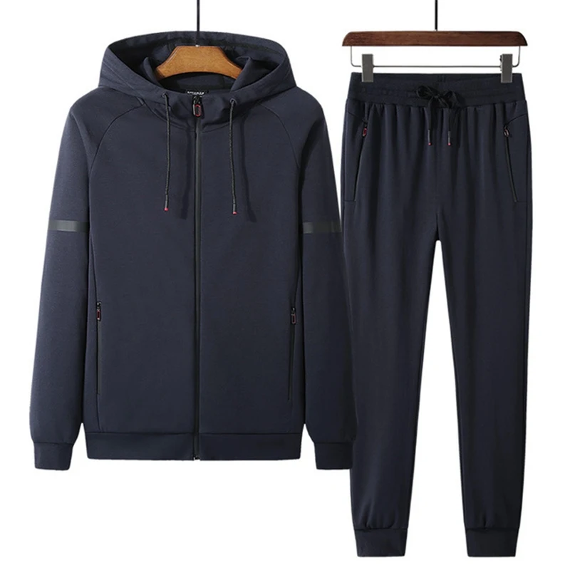 cotton men sweat suit set 8XL 9XL Spring Autumn leisure sports men big size sweatsuits men's sportswear oversized jogger suits