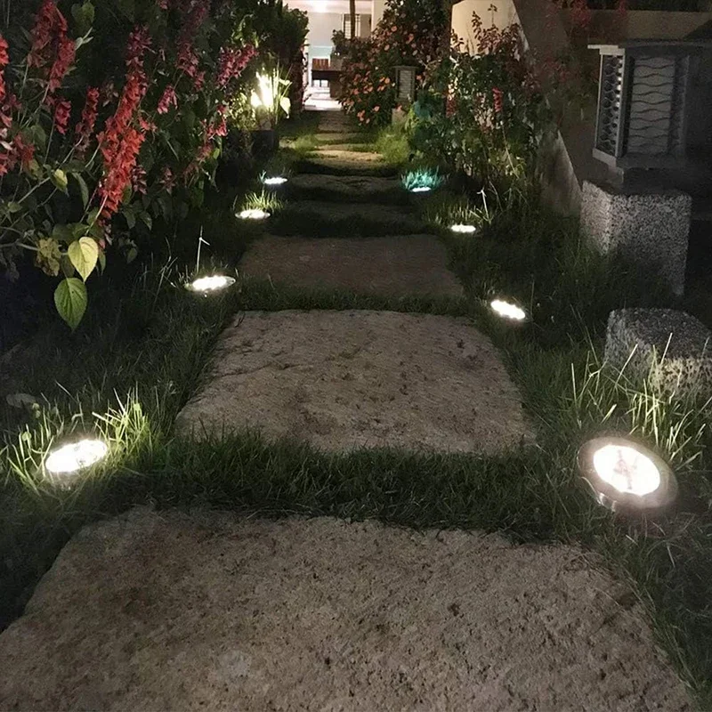 8LED Solar Power Disk Light Outdoor Garden Solar Underground Light Deck Light Sp