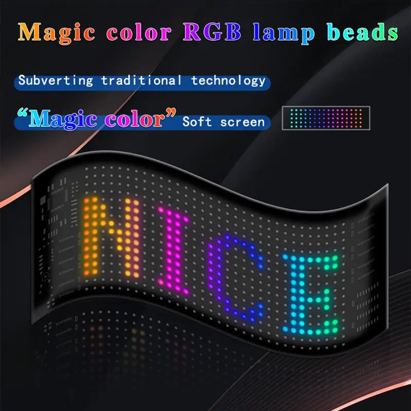 자동차 뒷유리창 LED 디스플레이, 블루투스 앱 제어, 유연한 LED 패널, RGB 패널, 픽셀 패턴 그래피티 텍스트 애니메이션 디스플레이