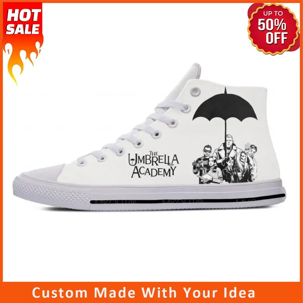 

Anime Academy Cha-Cha Diego Vanya Luther Umbrella Casual Cloth Shoes High Top Lightweight Breathable 3D Print Men Women Sneakers