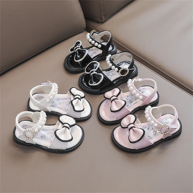 Summer Newborn Baby Girl Sandal Casual Pearls Bow Soft Sole Children's Shoes Infant Sandals Toddler Kids Girls Accessories