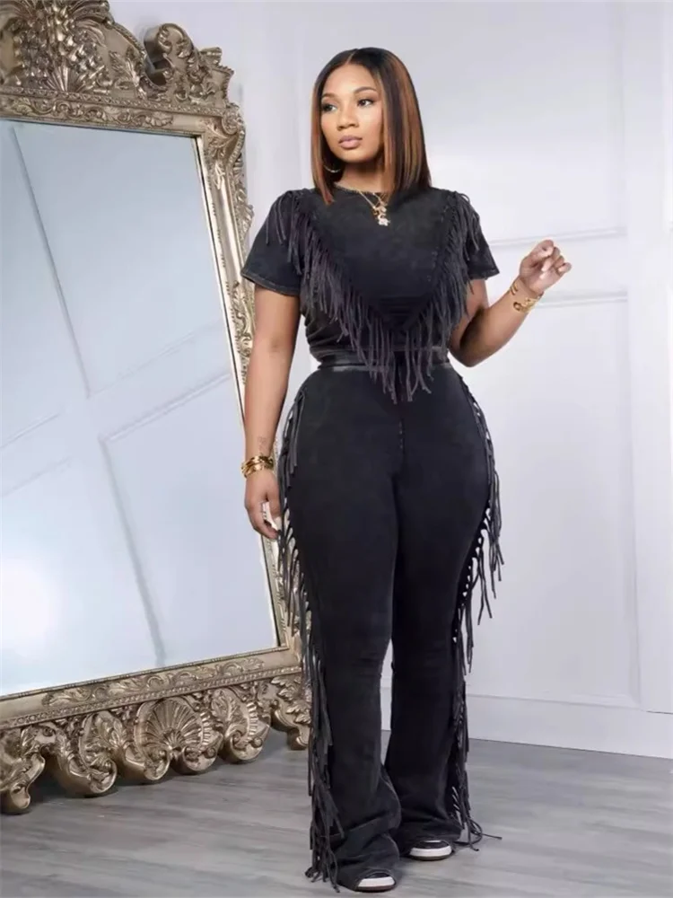 Wmstar Two Piece Set Women Pants Sets Casual Top Bodycon Stretch Short Sleeve Summer Clothes New Style Wholesale Dropshipping