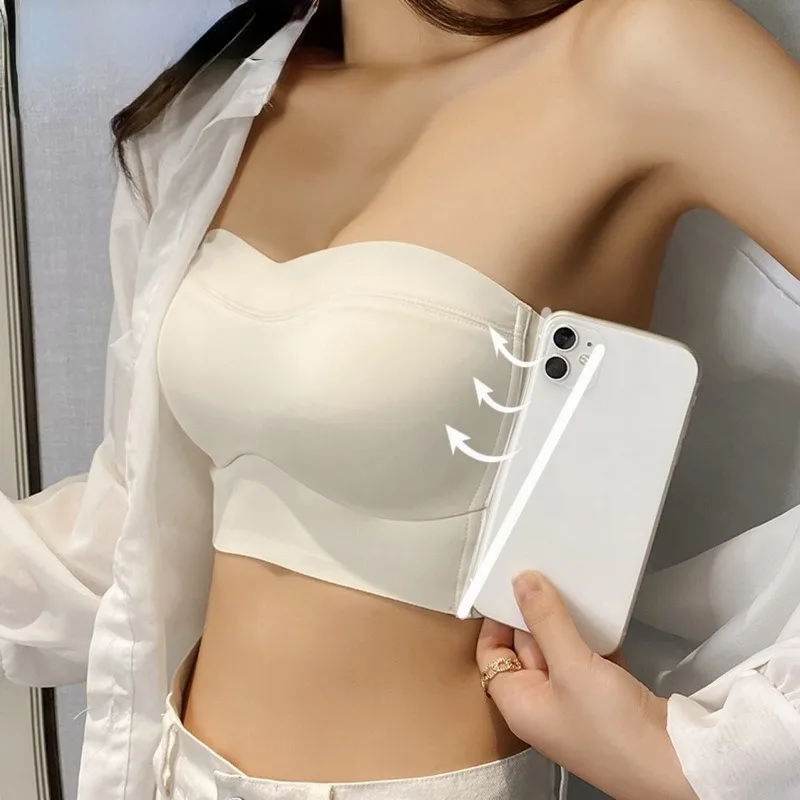 

Бюстгальтер-бандо без бретелек, бесшовный бюстгальтер пуш-ап без косточек, невидимое нижнее белье, Женский Топ без косточек, нижнее белье