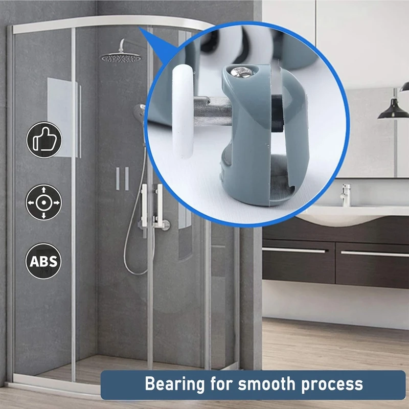 Bottom Single Rollers Glass Door Roller Wheels Runners Pulley Roller Shower Replacement Rolls Sliding Door Wheels 8PCS