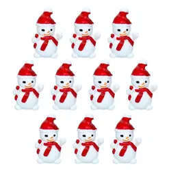 10pcs Small Resin Christmas Decoration Santa Claus Snowman Tree Micro Landscape Model DIY Garden Figurines Home Globe