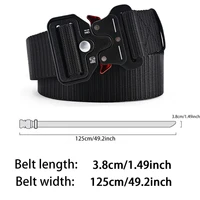 Red Ears Plastic buckle tactical belt men's multifunctional military fan canvas belt outdoor faux nylon training waist belt - Image 2