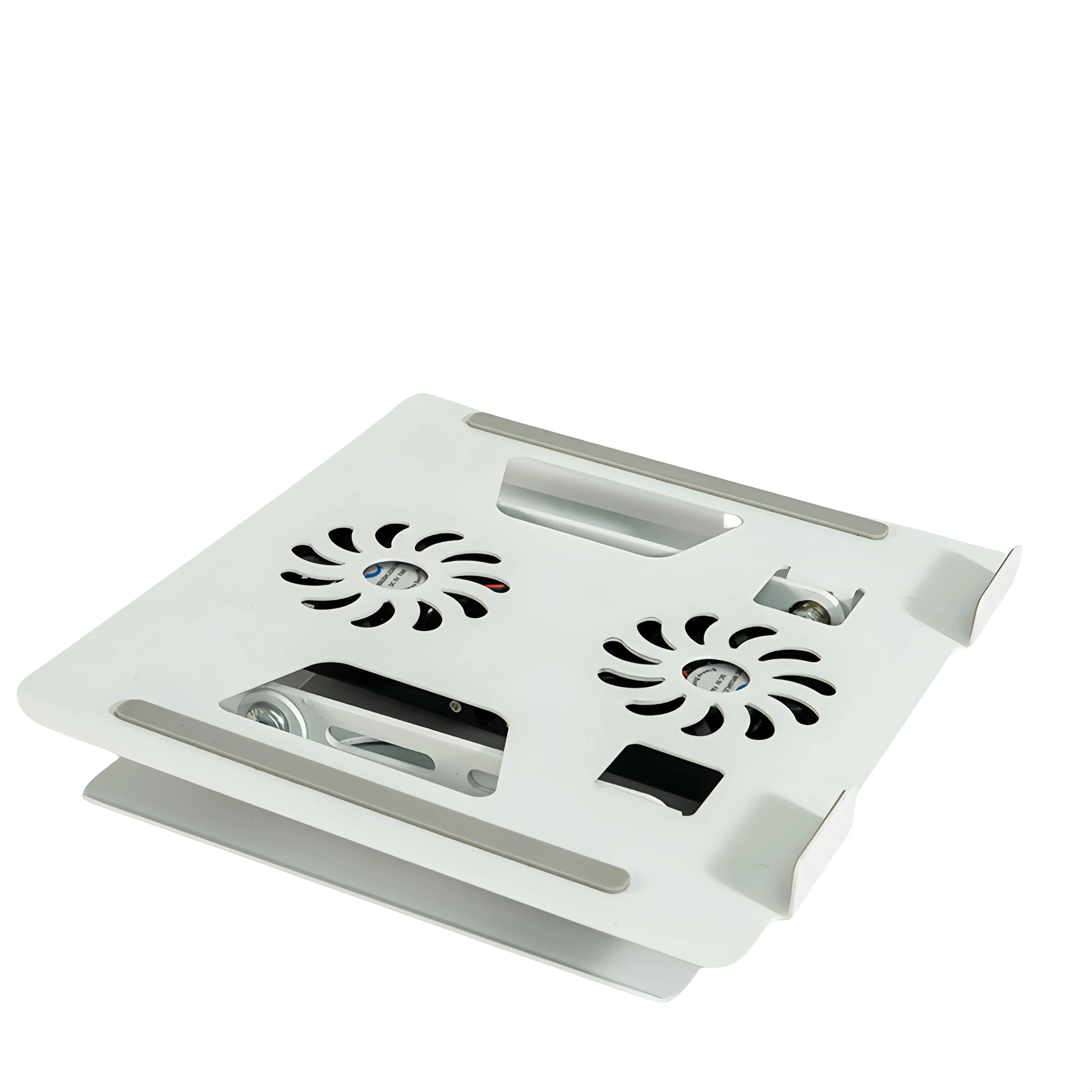 금속 조절식 노트북 스탠드 360도 회전 노트북 쿨링 스탠드 접이식 노트북 홀더 높이 조절 통합 팬 USB 포함