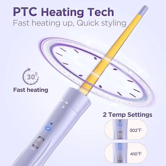 BESTOPE PRO 5 in 1 Wand Curling Iron-Curling Wand Set with Hair Straightener, 3 Ceramic Curling Irons