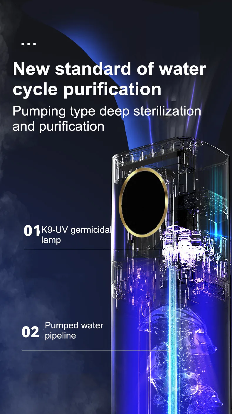 Elektrischer Luftbefeuchter, 8 l, Boden-Luftreiniger, Nebelhersteller, intelligente Fernbedienung, Touchscreen, verstellbar, Aromatherapie, Nebel, UV – Detail 6