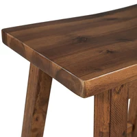 TOPMAX Farmhouse Rustic 2-piece Counter Height Wood Kitchen Dining Stools for Small Places, Walnut  2