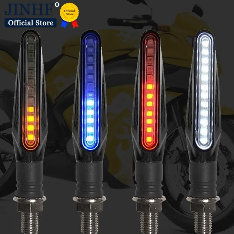 

2PCS Universal Motorcycle LED Turn Signals Light Flowing Water Flashing Indicator Sequential Tail Running Lamp Blinker Flasher