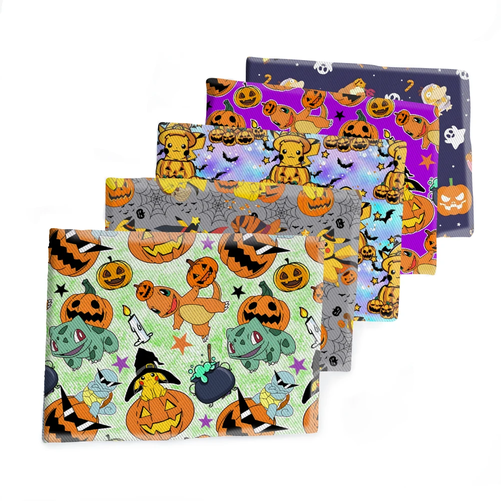Tema Di Halloween Pokemon Japan Cartoon Pikachu Pattern Tessuto Twill Stampato Per Tessuti Trapuntati Patchwork