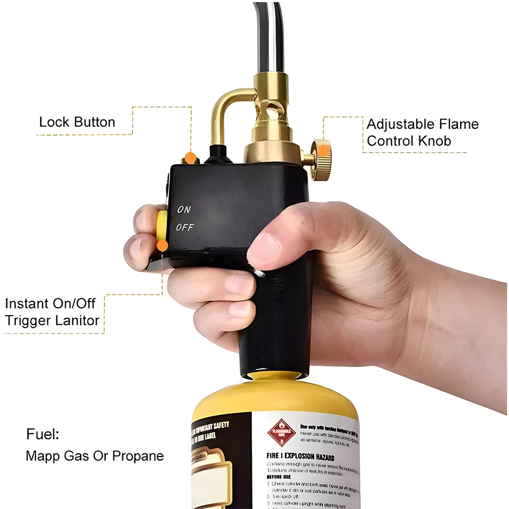 TS8000 Air Conditioner Repair Welding Tool Outdoor Camping Defense Lighting Tool Flamethrower BBQ Gun Cookie Baking Gun 6