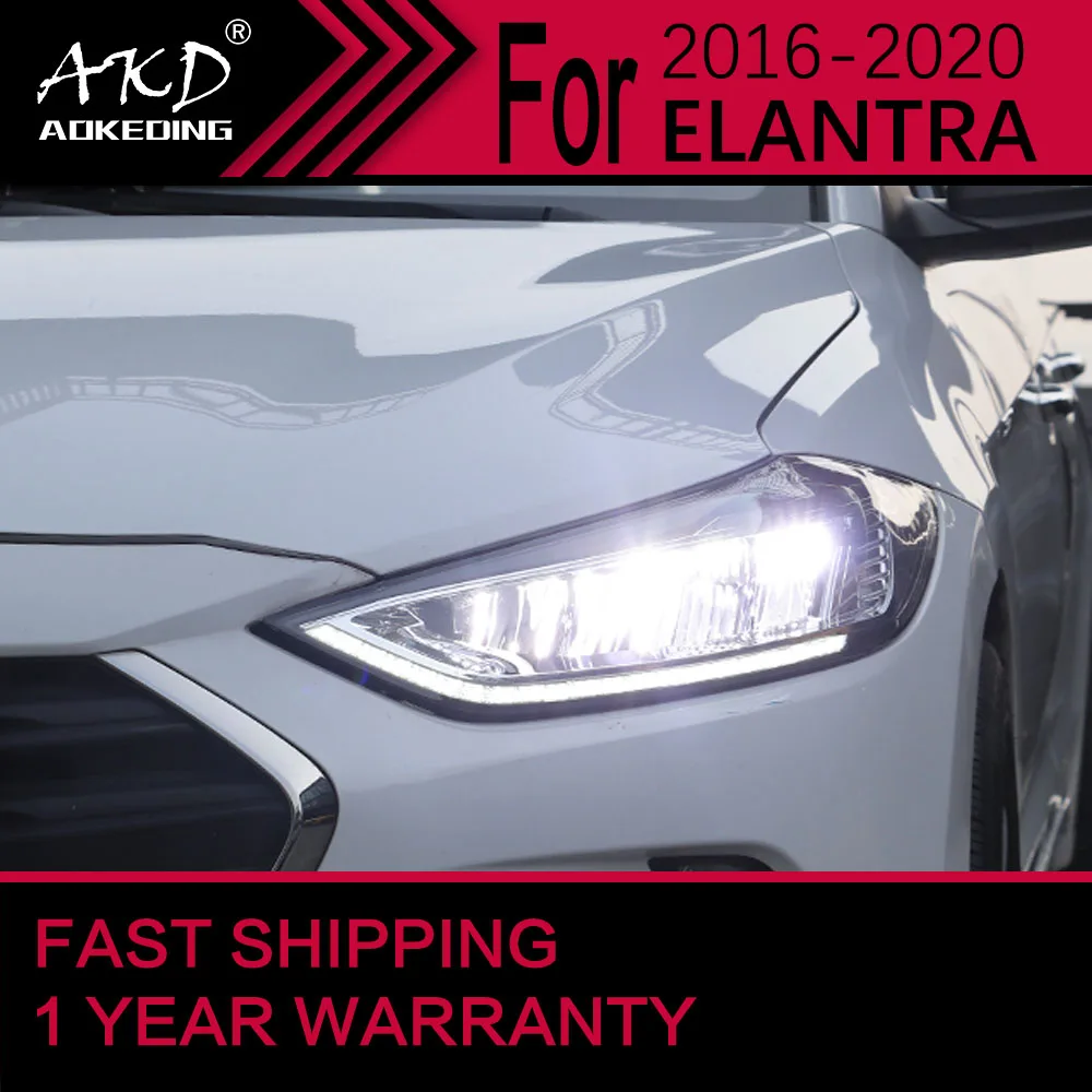 

Car Lights for Hyundai Elantra LED Headlight 2016-2020 Elantra Head Lamp Drl Projector Lens Automotive Accessories