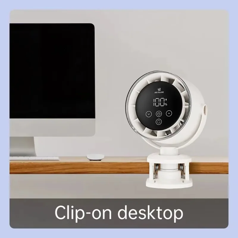 Ventilateur de table portable USB rechargeable, ventilateur de plafond à pince pour l'été, 4000 mAh, 100 vitesses, pour bureau, extérieur, chambre, ventilateur de bureau électrique 5