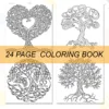 TREE MANDALA Coloring Book 24 Pages For Adults And Teens Mandala Art Theme Kill Time Graffiti Painting Drawing Gift 4