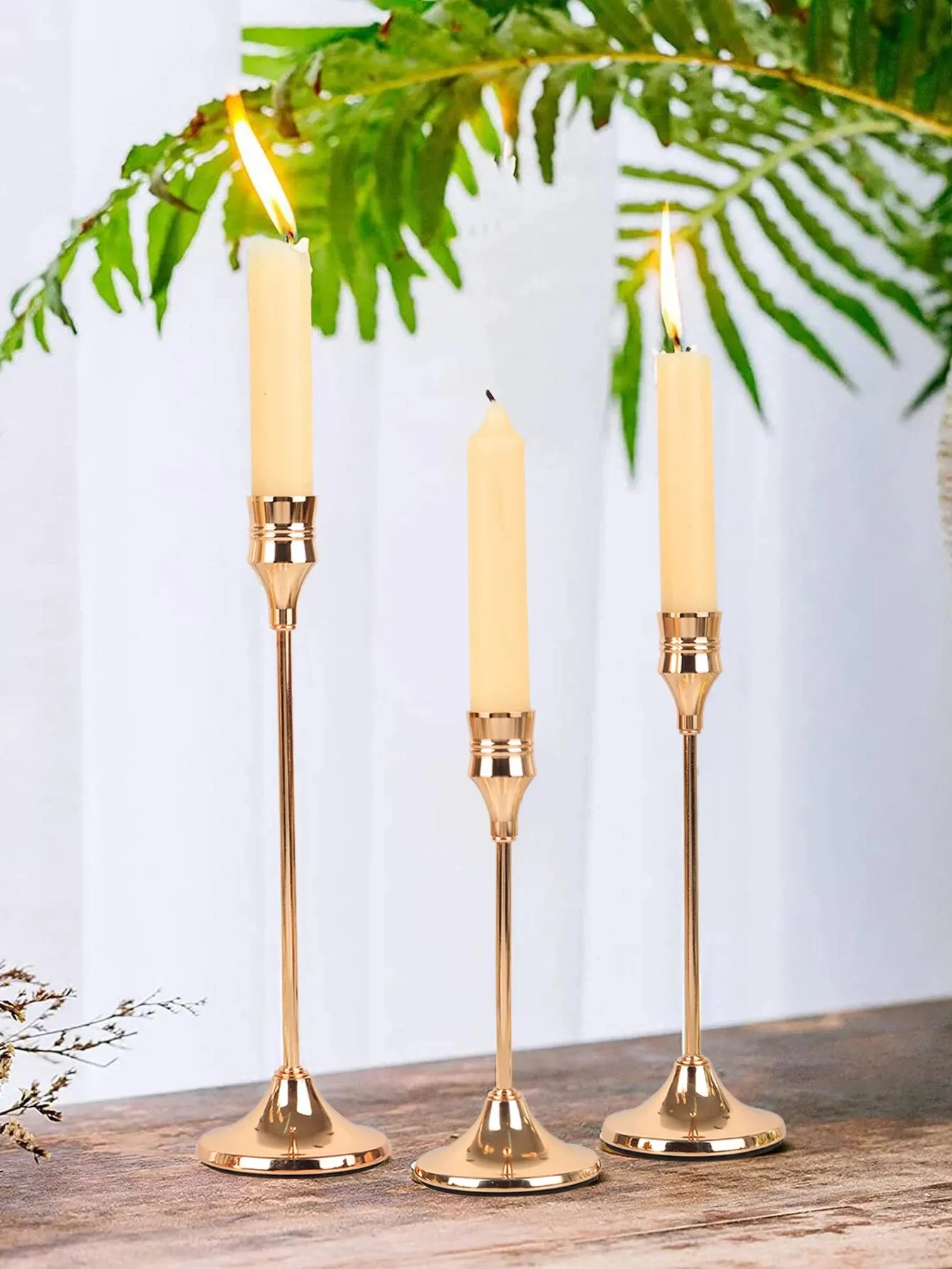 Candle Holders 3 Pieces of Metal Iron Electroplated Candlesticks European Style Wedding Candlelight Dinner Table Candlestick Accessories